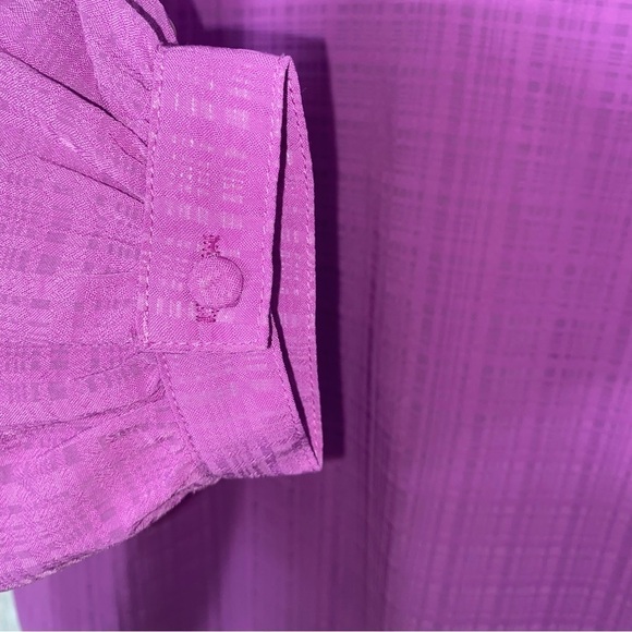 Skies Are Blue Purple Open Neck Blouse - Picture 4 of 5